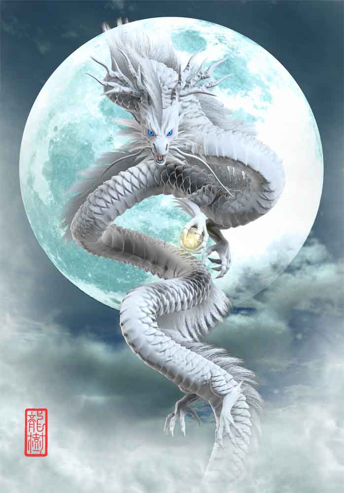 龍の絵・月光４白龍
