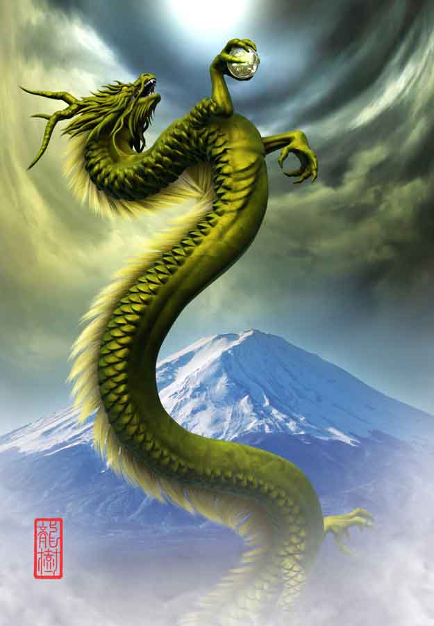 龍の絵　緑龍