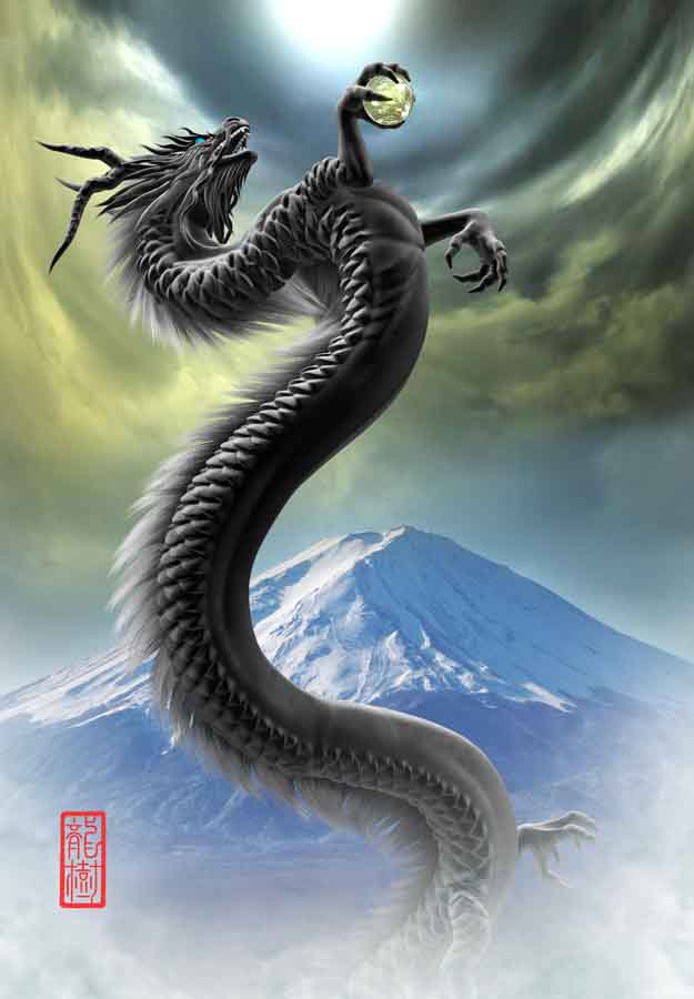 龍の絵　黒龍